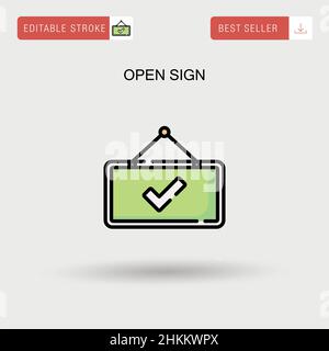 Apri icona vettore semplice segno. Illustrazione Vettoriale