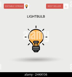 Lampadina semplice icona vettoriale. Illustrazione Vettoriale