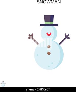 Icona vettore semplice Snowman. Modello di disegno del simbolo di illustrazione per l'elemento dell'interfaccia utente mobile Web. Illustrazione Vettoriale