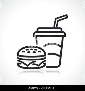 fast food sottile linea icona design isolato Illustrazione Vettoriale
