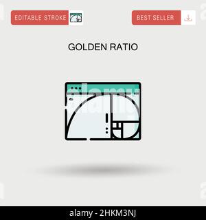 Icona vettore semplice Golden Ratio. Illustrazione Vettoriale