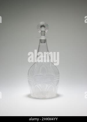 Art Inspired by Decanter, American, 1825-45, Mold-blown vetro incolore, Sandwich, Massachusetts, Stati Uniti, America settentrionale e centrale, vetreria, decanter, altezza: 8 11/16" (22 cm, opere classiche modernizzate da Artotop con un tuffo di modernità. Forme, colore e valore, impatto visivo accattivante sulle emozioni artistiche attraverso la libertà delle opere d'arte in modo contemporaneo. Un messaggio senza tempo che persegue una nuova direzione selvaggiamente creativa. Artisti che si rivolgono al supporto digitale e creano l'NFT Artotop Foto Stock