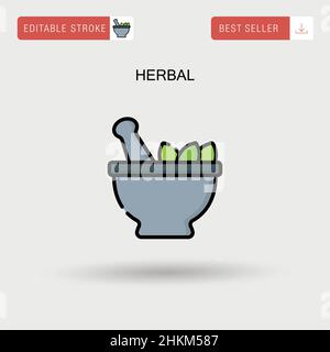 Icona vettoriale semplice a base di erbe. Illustrazione Vettoriale