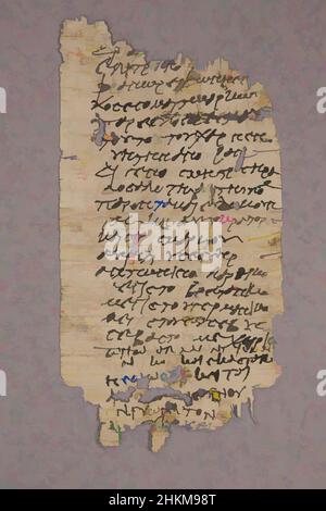 Arte ispirata dal frammento di papiro, Egiziano, romano, periodo imperiale, 27 AC-ad 330, AD 213-214, Ink on papyrus, Oxyrhynchus, governatorato al Minya, Egitto, Africa, libri e manoscritti, 5 3/8 x 2 13/16 pollici (13,7 x 7,1 cm, opere classiche modernizzate da Artotop con un tuffo di modernità. Forme, colore e valore, impatto visivo accattivante sulle emozioni artistiche attraverso la libertà delle opere d'arte in modo contemporaneo. Un messaggio senza tempo che persegue una nuova direzione selvaggiamente creativa. Artisti che si rivolgono al supporto digitale e creano l'NFT Artotop Foto Stock