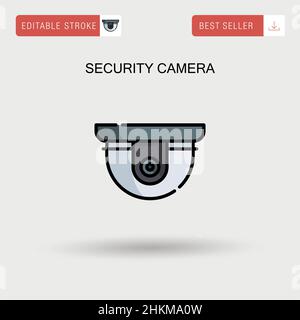 Telecamera di sicurezza semplice icona vettoriale. Illustrazione Vettoriale