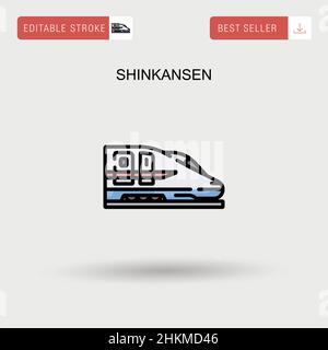 Shinkansen semplice icona vettoriale. Illustrazione Vettoriale