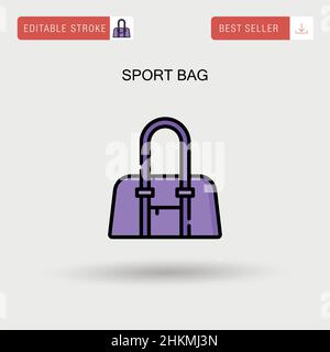 Borsa sportiva semplice icona vettoriale. Illustrazione Vettoriale