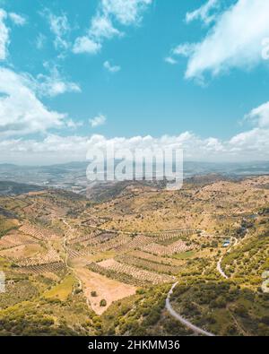 Paesaggio spagnolo preso dal drone Foto Stock