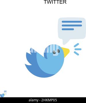 Twitter semplice icona vettoriale. Modello di disegno del simbolo di illustrazione per l'elemento dell'interfaccia utente mobile Web. Illustrazione Vettoriale