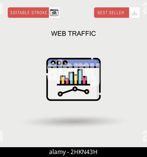 Traffico Web icona vettore semplice. Illustrazione Vettoriale