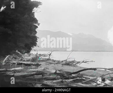 Arte ispirata a Diamond Lake, testa del lago Wakatipu, studio Burton Brothers, studio di fotografia, 1886, Dunedin, Fotografia in bianco e nero, opere classiche modernizzate da Artotop con un tocco di modernità. Forme, colore e valore, impatto visivo accattivante sulle emozioni artistiche attraverso la libertà delle opere d'arte in modo contemporaneo. Un messaggio senza tempo che persegue una nuova direzione selvaggiamente creativa. Artisti che si rivolgono al supporto digitale e creano l'NFT Artotop Foto Stock