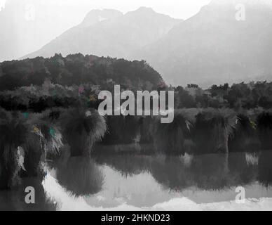 Arte ispirata a Diamond Lake, testa del lago Wakatipu, studio Burton Brothers, studio di fotografia, 1883, Nuova Zelanda, Fotografia in bianco e nero, opere classiche modernizzate da Artotop con un tocco di modernità. Forme, colore e valore, impatto visivo accattivante sulle emozioni artistiche attraverso la libertà delle opere d'arte in modo contemporaneo. Un messaggio senza tempo che persegue una nuova direzione selvaggiamente creativa. Artisti che si rivolgono al supporto digitale e creano l'NFT Artotop Foto Stock