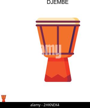 Djembe semplice icona vettoriale. Modello di disegno del simbolo di illustrazione per l'elemento dell'interfaccia utente mobile Web. Illustrazione Vettoriale