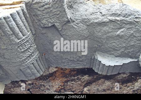 intricato lavoro a solad grotta, maharashtra, india Foto Stock