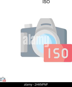 Icona vettore semplice ISO. Modello di disegno del simbolo di illustrazione per l'elemento dell'interfaccia utente mobile Web. Illustrazione Vettoriale