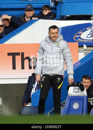 Londra, Regno Unito. 5th febbraio 2022. Arno Michels primo allenatore di squadra di Chelsea durante la partita di Emirates fa Cup a Stamford Bridge, Londra. Il credito d'immagine dovrebbe essere: David Klein / Sportimage Foto Stock