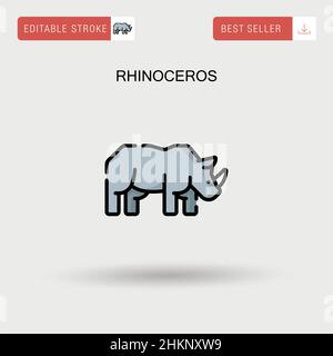 Rhinoceros semplice icona vettoriale. Illustrazione Vettoriale