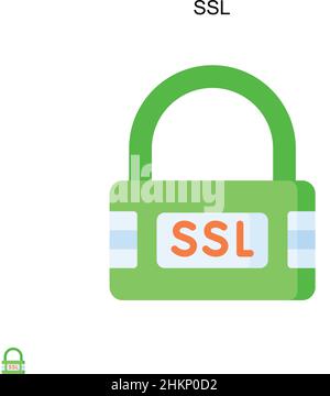 Icona vettore semplice SSL. Modello di disegno del simbolo di illustrazione per l'elemento dell'interfaccia utente mobile Web. Illustrazione Vettoriale