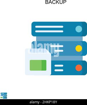 Icona vettore semplice di backup. Modello di disegno del simbolo di illustrazione per l'elemento dell'interfaccia utente mobile Web. Illustrazione Vettoriale