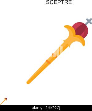 Icona del vettore semplice scepter. Modello di disegno del simbolo di illustrazione per l'elemento dell'interfaccia utente mobile Web. Illustrazione Vettoriale