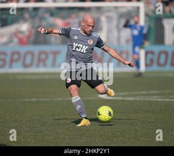 Alessandria, Italia. 05th Feb 2022. Luca Parodi degli Stati Uniti Alessandria Calcio durante la partita di calcio italiana Serie B tra Alessandria Calcio e Pisa Calcio. 05 Feb 2022 allo Stadio Moccagatta di Alessandria. Photo Nderim KACELI Credit: Independent Photo Agency/Alamy Live News Foto Stock
