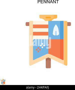 Pennant icona vettoriale semplice. Modello di disegno del simbolo di illustrazione per l'elemento dell'interfaccia utente mobile Web. Illustrazione Vettoriale