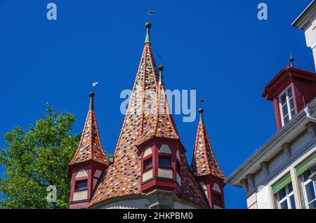 La Torre dei ladri nella parte occidentale della Città Vecchia, costruita nel 1380 come parte delle fortificazioni medievali e per lungo tempo una torre carceraria, Foto Stock