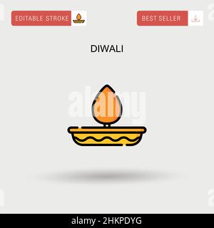 Icona vettore semplice Diwali. Illustrazione Vettoriale