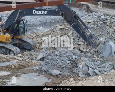 La crescita a North Dallas tende strade, servizio cellulare, nuovi alloggi. Grandi vincitori di costruzioni, arte e ricreazione. Foto Stock