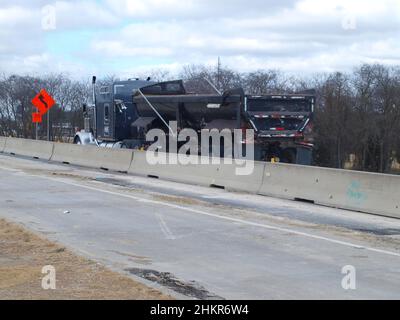 La crescita a North Dallas tende strade, servizio cellulare, nuovi alloggi. Grandi vincitori di costruzioni, arte e ricreazione. Foto Stock