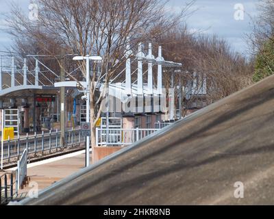 La crescita a North Dallas tende strade, servizio cellulare, nuovi alloggi. Grandi vincitori di costruzioni, arte e ricreazione. Foto Stock