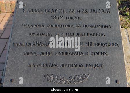 RAID Memoriale delle vittime a Novi Sad, Serbia Foto Stock