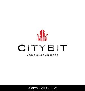 appartamento CITYBIT immobiliare design con logo Illustrazione Vettoriale