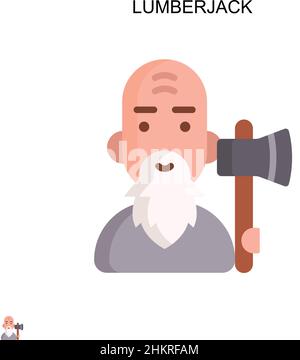 Icona vettore semplice Lumberjack. Modello di disegno del simbolo di illustrazione per l'elemento dell'interfaccia utente mobile Web. Illustrazione Vettoriale