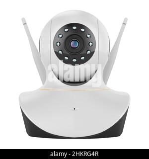 Telecamera IP, rendering 3D isolato su sfondo bianco Foto Stock