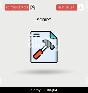Script semplice icona vettoriale. Illustrazione Vettoriale