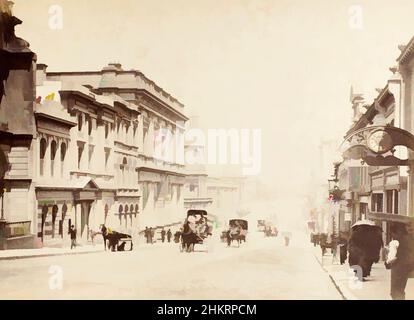 Arte ispirata a Princes Street, Dunedin. Dall'album: Views of New Zealand Scenografie, studio Burton Brothers, circa 1880, Dunedin, opere classiche modernizzate da Artotop con un tuffo di modernità. Forme, colore e valore, impatto visivo accattivante sulle emozioni artistiche attraverso la libertà delle opere d'arte in modo contemporaneo. Un messaggio senza tempo che persegue una nuova direzione selvaggiamente creativa. Artisti che si rivolgono al supporto digitale e creano l'NFT Artotop Foto Stock