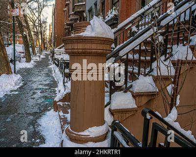 New York City Bownstone sul lato est superiore di manharran Foto Stock