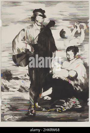 Arte ispirata da Les gitanos (gli zingari), Edouard Manet, artista, 1862, Francia, Etching, Edouard Manet (1832-83) è nato in una ricca famiglia parigina, ed è stato incoraggiato da suo zio a proseguire una carriera nelle arti. Manet ha ricevuto la formazione iniziale dal pittore di storia Thomas, opere classiche modernizzate da Artotop con un tuffo di modernità. Forme, colore e valore, impatto visivo accattivante sulle emozioni artistiche attraverso la libertà delle opere d'arte in modo contemporaneo. Un messaggio senza tempo che persegue una nuova direzione selvaggiamente creativa. Artisti che si rivolgono al supporto digitale e creano l'NFT Artotop Foto Stock