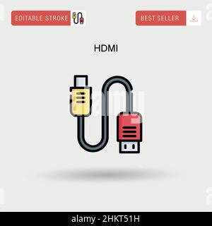 Icona vettore semplice HDMI. Illustrazione Vettoriale