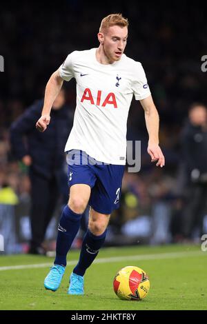 Londra, Regno Unito. 05th Feb 2022. Dejan Kulusevski di Tottenham Hotspur in azione durante il gioco. Emirates fa Cup 4th round match, Tottenham Hotspur v Brighton & Hove Albion a Londra sabato 5th febbraio 2022. Questa immagine può essere utilizzata solo per scopi editoriali. Solo per uso editoriale, licenza richiesta per uso commerciale. Nessun uso in scommesse, giochi o un singolo club/campionato/player pubblicazioni. pic di Steffan Bowen/Andrew Orchard sport fotografia/Alamy Live news credito: Andrew Orchard sport fotografia/Alamy Live News Foto Stock