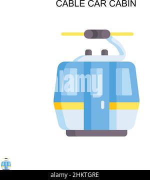 Cabinovia semplice icona vettoriale. Modello di disegno del simbolo di illustrazione per l'elemento dell'interfaccia utente mobile Web. Illustrazione Vettoriale