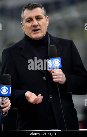 Milano, Italia. 05th Feb 2022. Christian Vieri, ex FC Internazionale e Paramount opinionist prima della Serie Una partita di calcio tra FC Internazionale e AC Milan allo stadio San Siro di Milano (Italia), 5th gennaio 2021. Foto Andrea Staccioli/Insidefoto Credit: Ininsidefoto srl/Alamy Live News Foto Stock