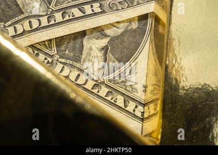 Investimento in dollari d'oro economia globale mercato azionario di metalli preziosi XAU/USD Foto Stock