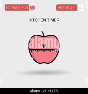 Timer cucina semplice icona vettoriale. Illustrazione Vettoriale