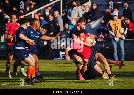 Madrid, Spagna. 05th Feb 2022. Campionato Europa di Rugby 2022 - Spagna V Paesi Bassi. Le edizioni 2023 e 2022 del Rugby Europe si raddoppiano come processo di qualificazione per la Coppa del mondo di Rugby 2023. Stadio centrale Complutense, Madrid, Spagna. Credit: EnriquePSans/Alamy Live News Foto Stock