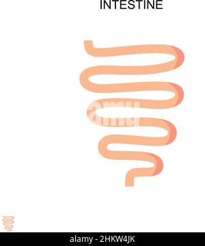Icona vettore semplice dell'intestino. Modello di disegno del simbolo di illustrazione per l'elemento dell'interfaccia utente mobile Web. Illustrazione Vettoriale
