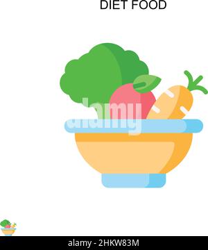 Dieta alimentare semplice vettore icona. Modello di disegno del simbolo di illustrazione per l'elemento dell'interfaccia utente mobile Web. Illustrazione Vettoriale