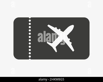 Cartello del biglietto di volo. Icona vettore biglietto di viaggio Illustrazione Vettoriale