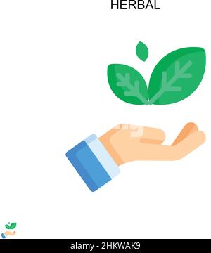 Icona vettoriale semplice a base di erbe. Modello di disegno del simbolo di illustrazione per l'elemento dell'interfaccia utente mobile Web. Illustrazione Vettoriale